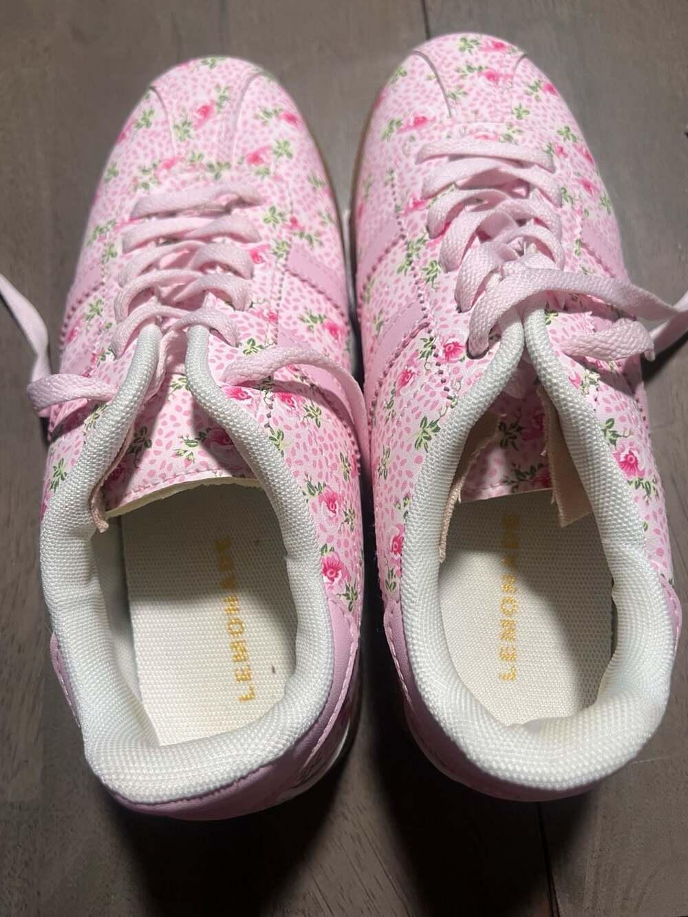 Lemonade Floral Pink Sneakers Gum Sole Women's Shoes